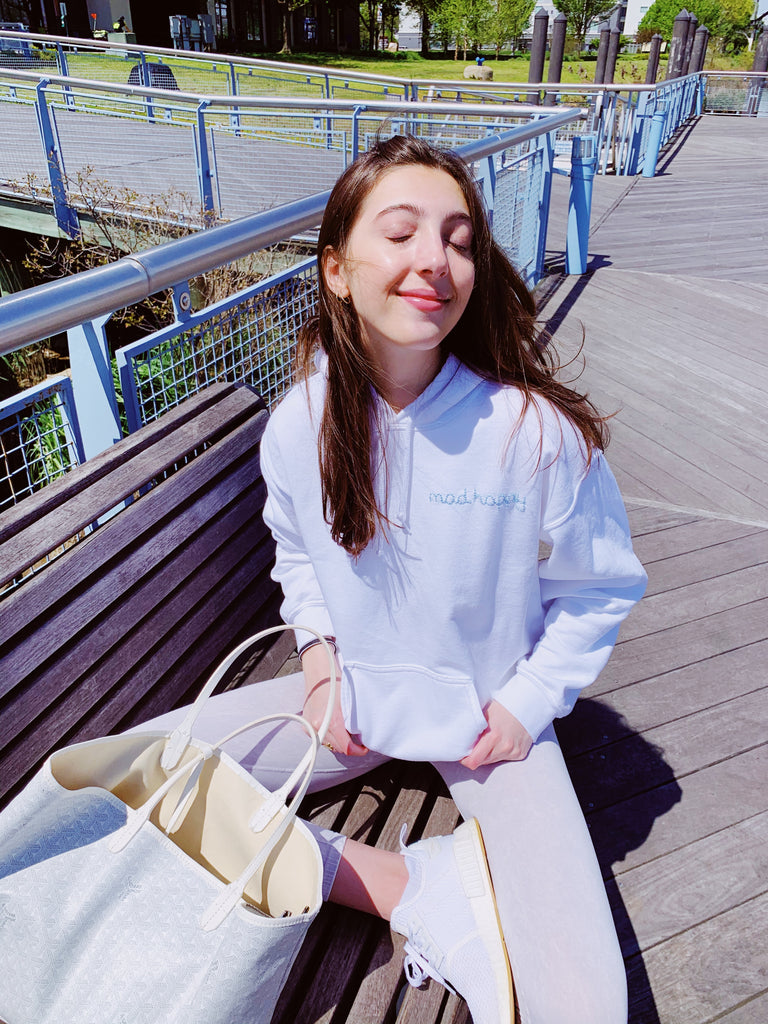 Embroidered Mad Happy and Bolt Hoodie