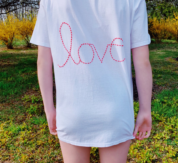 Embroidered Bolt and Love T-Shirt