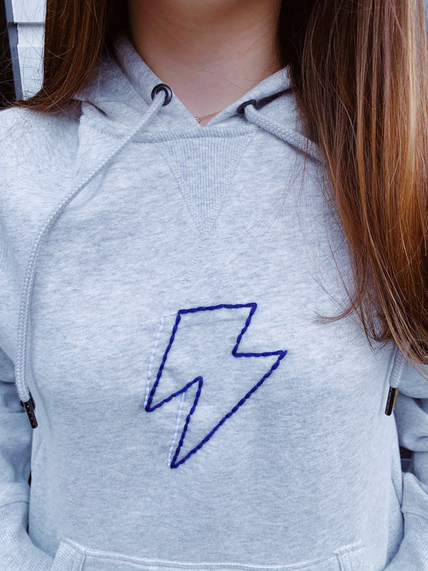 Embroidered Bolt and Smile Hoodie!