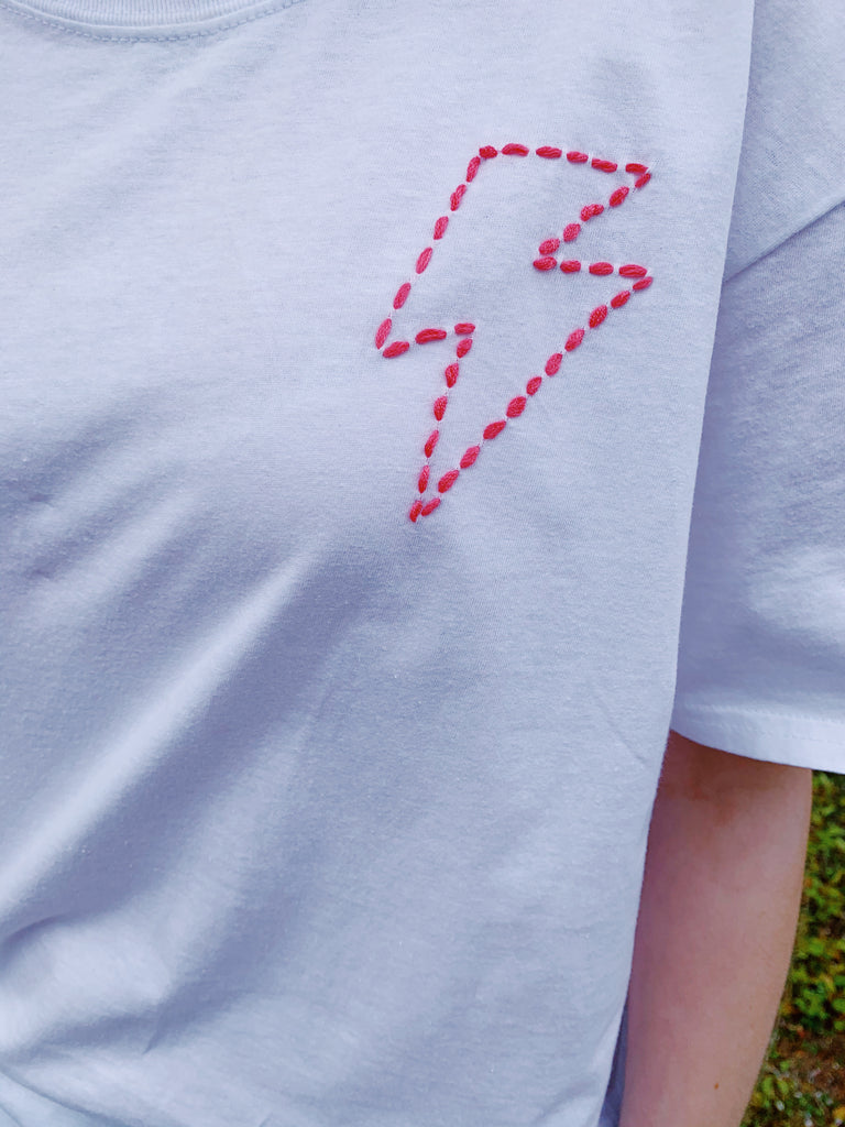 Embroidered Bolt and Love T-Shirt